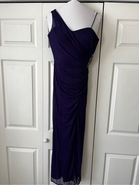 Onyx Nite One-Shoulder Evening Gown in Deep Purple